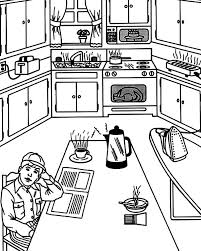 Fruits presented on them, have so many colors and shapes that it's impossible to be bored too quickly. Waiting For Breakfast In The Kitchen Coloring Pages Download Print Online Coloring Pages For Free Co Online Coloring Pages Online Coloring Coloring Pages