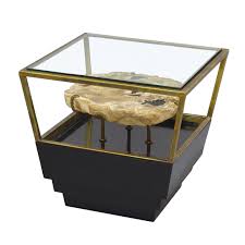 Palecek Apollo Petrified Wood Side Table Side Table Wood Side Table Petrified Wood