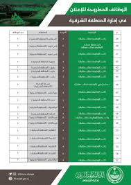 75 وظيفة إدارية بإمارة المنطقة الشرقية بعدد من المدن ومن المرتبة الرابعة وحتى الثامنة العليوات