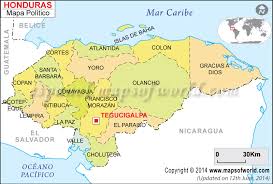 Primera division politica de honduras. Departamentos De Honduras Mapa De Honduras Con Sus Departamentos