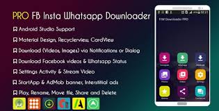 Pro Facebook Instagram Whatsapp Status Downloader With Admob And Startapp Gdprhttps Www Thepirateboys Org Pro F Business Card Design Inspiration Script Ads