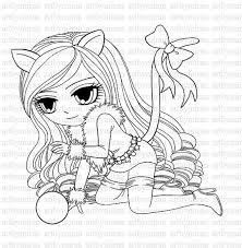 Digital Digi Stamp Miss Kitty12 Instant Download Coloring Etsy Unicorn Coloring Pages Cute Coloring Pages Anime Christmas