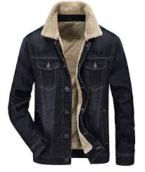 Zicac Men S Fleeced Denim Jacket Winter Fall Warm Cowboy Coat Outerwear Parka Denim Jacket Men Fleece Denim Jacket Sherpa Lined Denim Jacket