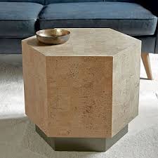 Geo Hex Side Table Cork Side Table Geometric Side Table Modern Accent Tables