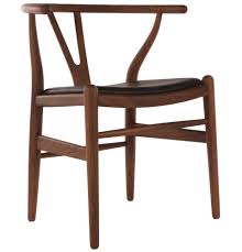 Wishbone Chair Walnut With Black Leather Seat Homage Wishbone Chair Walnut Hans Wegner Chair Wishbone Wishbone Chair