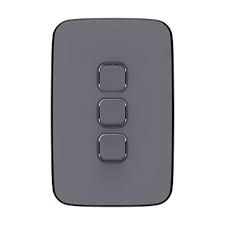 Yes, we carry a white product in combination wall plates. Vivid White Clipsal Iconic Switch Plate Skin 3 Gang Horizontal Vertical Mount