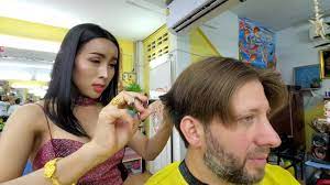 💈Haircut with BEAUTIFUL THAI LADYBOY Nin Barber in Pattaya Thailand | Part  1 of 3 - YouTube