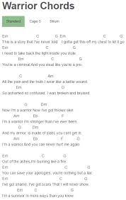 Warrior Chords Demi Lovato Guitar Chords For Songs Music Chords Song Lyrics And Chords