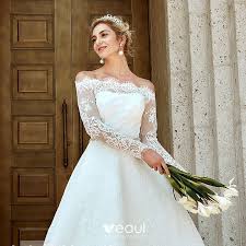 Get the best deals on long sleeve princess wedding dress and save up to 70% off at poshmark now! Modern Fashion White Wedding Dresses 2020 A Line Princess Off The Shoulder Asymmetrical Embroidered Long Sleeve