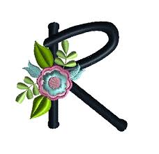 Baby bibs, receiving blankets, samplers and pictures to like most embroidery, letters are best done on a hoop to hold the fabric taut and to prevent wrinkles or puckering. Letter R Floral Alphabet Font Machine Embroidery Design