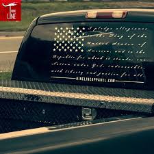 Flat Black American Flag Window Decal Pledge Allegiance Rear Window Decal From Nineline Apparel Rear Window Decals Truck Stickers Vinyl Decals
