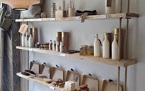 Nordic Leaves Folklore Wood Shelves Store Interiors Shop Interiors