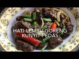 Resepi hati lembu masak pengantin cara buat hati lembu masak pengantin yang sedapnya luarbiasa. Hati Lembu Goreng Kunyit Pedas Youtube