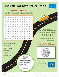 South Dakota Fun Facts Worksheet Education Com