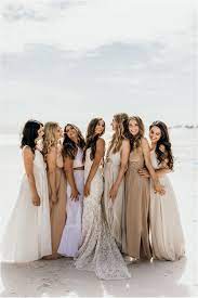 Beach Bridal Party Cream Bridesmaids Dresses Beach Bridesmaids Dresses Casua Beach Wedding Bridesmaid Dresses Beach Wedding Pics Beach Bridesmaid Dresses