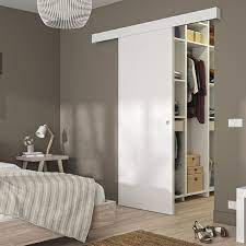 Existe en porte coulissante escamotable télescopique (à double rail) qui réduit le besoin d'espace à l'intérieur de la cloison. Porte Coulissante En Applique Blanc