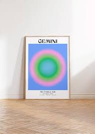 Gemini Aura Art Print, Colorful Gradient Poster (digital ...