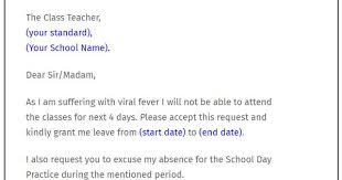 Leave Letter Request For Leave Due To Fever In 2020 Lettering Request Fever