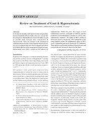 Pdf Review On Treatment Of Gout Hyperuricemia
