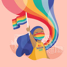 Pride Month Illustration 2020 Masks Rainbow Lgbtq Celebrate Love Illustration Character Disney Characters