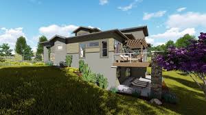Plan 64452sc House Plan For A Rear Sloping Lot In 2020 Modern Style House Plans Sloping Lot House Plan Architectural Design House Plans