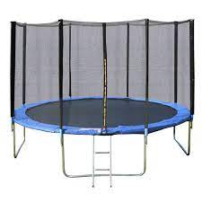 How big is a full size trampoline at walmart? 14 Ft Trampoline Combo W Safety Enclosure Net Spring Pad Ladder Walmart Com Walmart Com