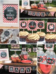 Red Baby Q Baby Shower Decorations Banner Cupcake Toppers Etsy Baby Q Shower Baby Shower Bbq Coed Baby Shower