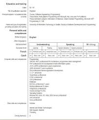 Europass Cv Sample