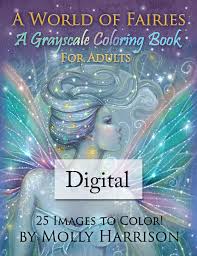 A little fairy and the stars. Digital Printable Pdf Coloring Books By Molly Harrison The Fairy Art And Fantasy Art Of Molly Harrison Official Shop And Gallery
