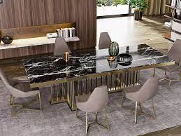 Banks baluster extending rectangular dining table. Marble Dining Table Set Stainless Steel Leg Customized 10 Seater Marble Dining Table