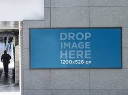 Placeit Horizontal Banner Mockup Hanging From A Wall At A Train Station In 2020 Mockup Design Outdoor Advertising Mockup Design Template