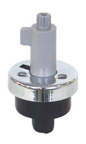 Sculpted acrylic handle lifts up, then rotates left to right to adjust temperature. Briggs Bradley Sayco Kohler Ref P301