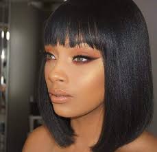 Women short bob black wigs with hair bang straight heat resistant synthetic wig. 20 Ravishing Bob Hairstyles For Black Girls 2020 Trends