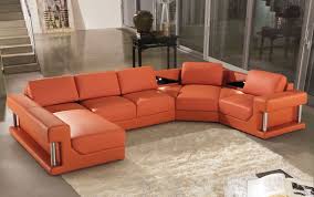 These modern leather sofa sets dominate any setting with their comfort, perfect proportions and versatility. 2315b Modern Orange Leather Sectional Sofa