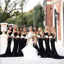 Wasn T Sure About Black For Bridesmaids Until Now Love It Black Bridesmaid Dresses Wedding Bridesmaid Dresses Gold Wedding Gowns