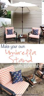Make Your Own Umbrella Stand Side Table Outdoor Patio Diy Patio Umbrella Stand Diy Patio Furniture