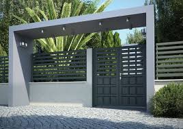 Swing Gates Aluminum With Bars Panel Discrete Aluminco Entrance Gates Design House Gate Design Door Gate Design
