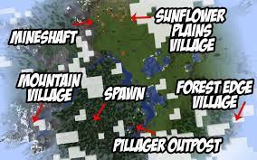 Pillager Outpost 3 Villages Mineshaft 1 14 Minecraft Seed Hq Minecraft Minecraft Seed Outpost