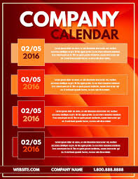 Red Company Calendar Design Social Media Template Company Calendars Calendar Design Template Calendar Layout