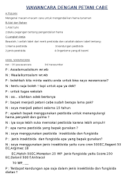 Berikut info terkait contoh pertanyaan wawancara tentang budidaya tanaman hias yang dapat kami bagikan. Wawancara Dengan Petani Cabe