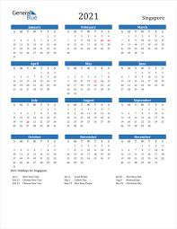 Choose your sunday or monday start calendar and. Singapore Calendars With Holidays