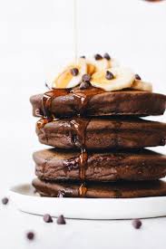 Fluffy Chocolate Banana Pancakes Recipe Chocolate Banana Pancakes Chocolate Banana Vegan Pancake Recipes