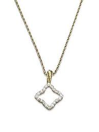 David Yurman Diamond 18k Gold Quatrefoil Necklace Quatrefoil Necklace Quatrefoil Pendant