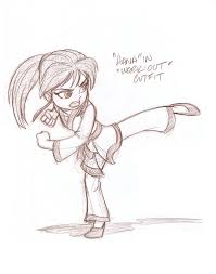 This Was A Costume Design I Did For Our Tomo Graphic Novel Series Of The Main Character Hana I Put Her In A Pose Martial Arts Girl Martial Arts Kids Karate