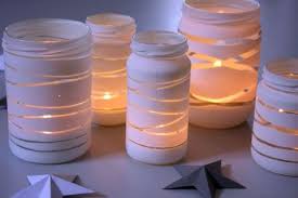 Garten Diy Gestreifte Windlichter Fur Die Winterdeko In 2020 Winter Diy Diy And Crafts Diy Stripe