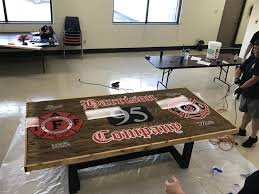 Firehouse Table We Finished With Epoxy Today Http Ift Tt 2sg0zyf Fire Table Table House Fire