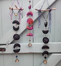 Moon Mobile Moon Wallhanging Moon Phase Witchcraft Pagan Decor Wicca Decor Pagan Altar Black Moon Moon Hanger Pagan Decor Wiccan Decor Witchcraft Decor