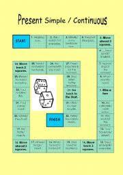 Board Game Present Simple Continuous Esl Lesson Plans Efl Lessons Game Presents