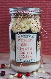 Cranberry White Chocolate Oatmeal Cookie In A Jar Recipe Free Printable Labels Perfect Gift Oatmeal Cookies In A Jar Recipe Mason Jar Cookies Mason Jar Meals