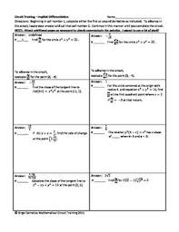 Worksheet makers, word search generator, custom handwriting sheets, crossword puzzles. Circuit Training Implicit Differentiation Calculus Quotient Rule Calculus Power Rule